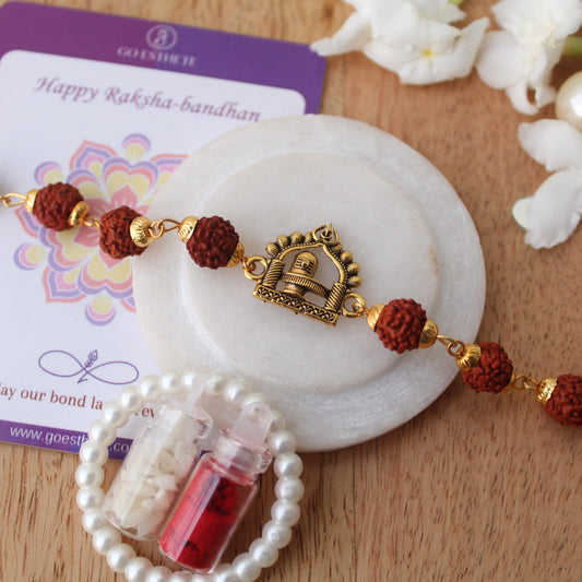 Divine Shivling & Rudraksh Work Rakhi