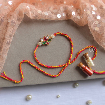 Bhai & Bhabhi Rakhi - Watch & Lotus Design