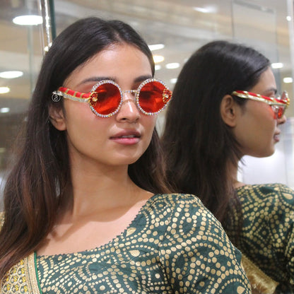 Floral Red Statement Sunglasses