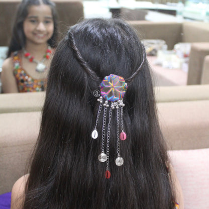 Beautiful Mirror & Ghungroo Work Hair Clip