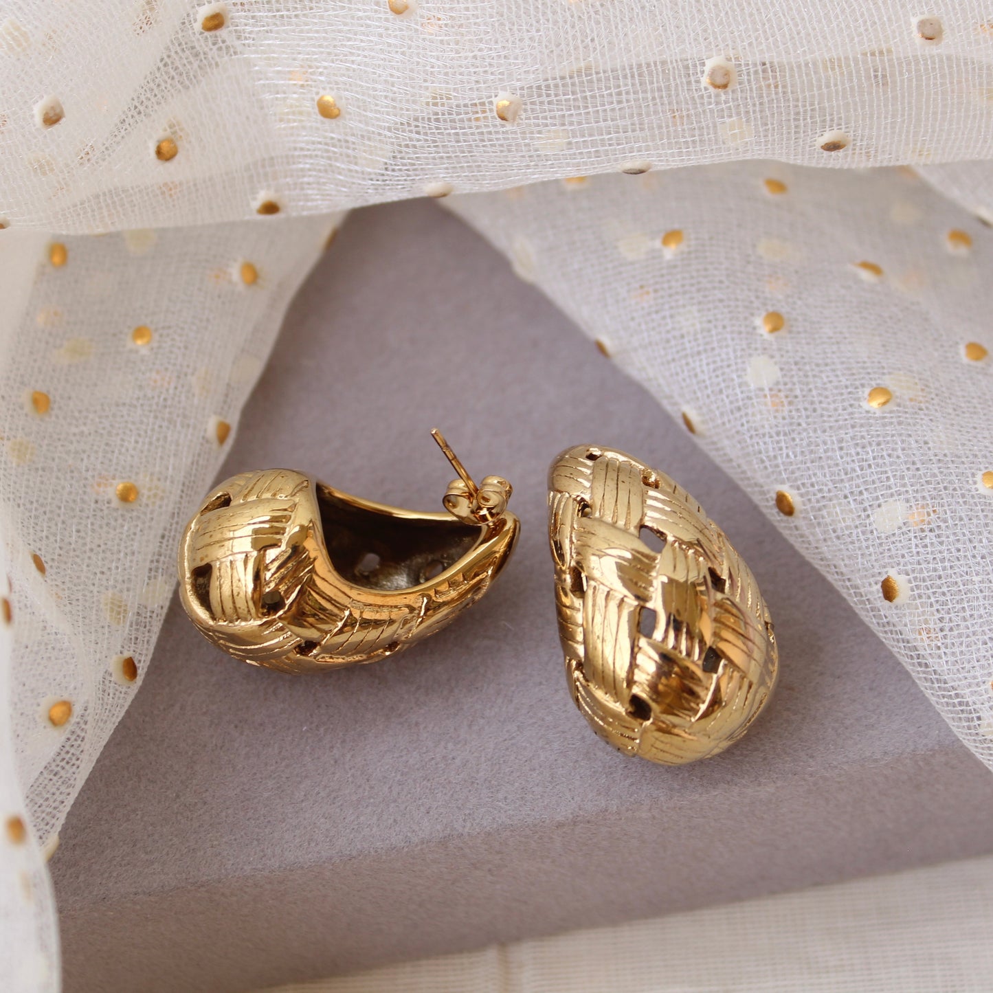 Golden Anti-Tarnish Celebrity Choice Studs