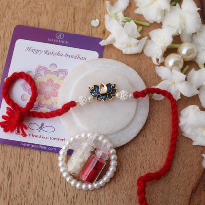 Charming Lotus Design Rakhi For Brother