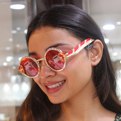 Floral Red Statement Sunglasses