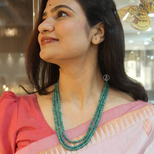 Elegant Jade Green Beads Mala Necklace