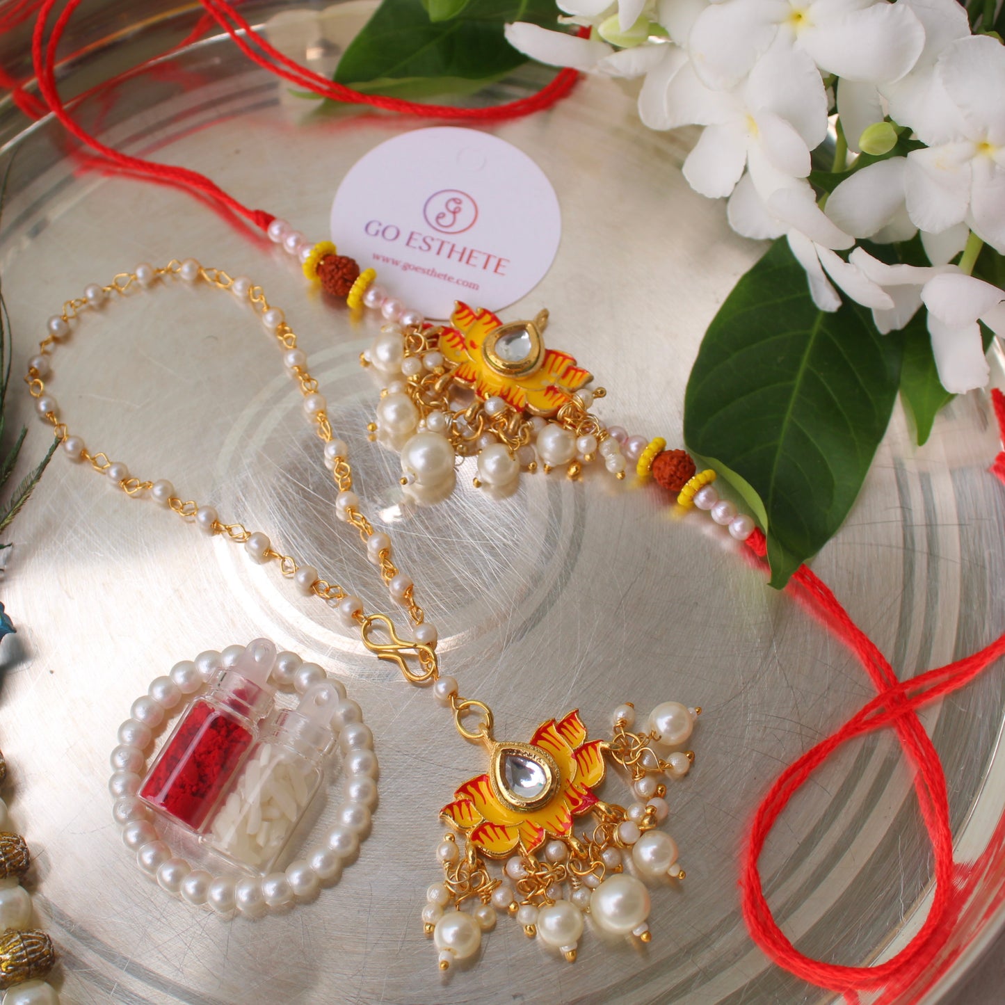 Premium Lotus Rakhi For Bhai-Bhabhi