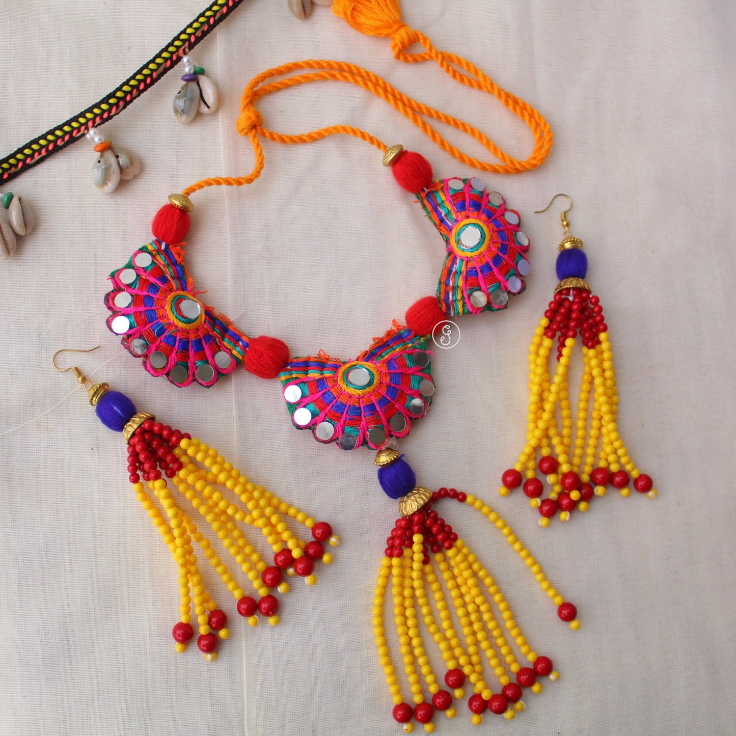 Pink & Yellow Amazing Design Necklace Set