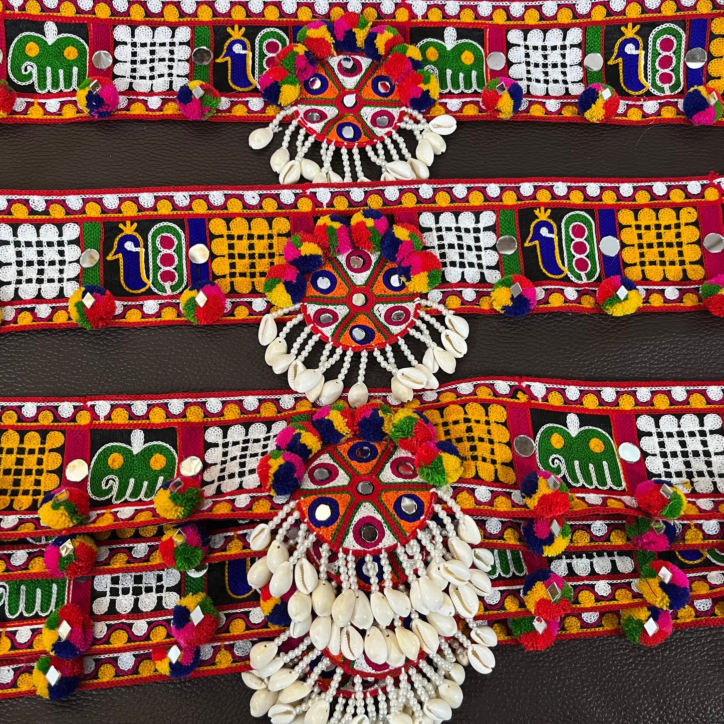 Colourful Embroidered Gamthi Style Waist-belt