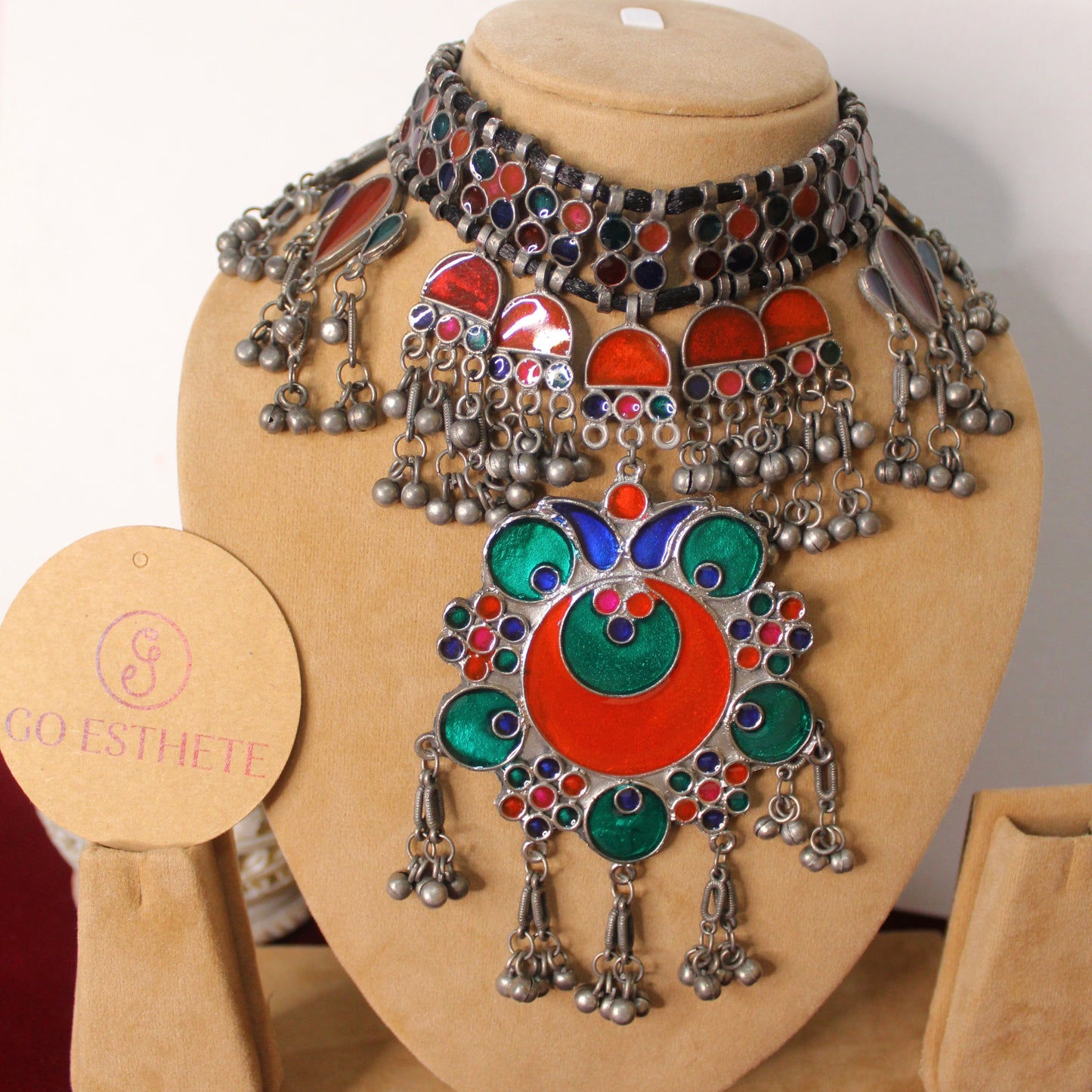 Fabulous Oxidised Silver Afgani Necklace