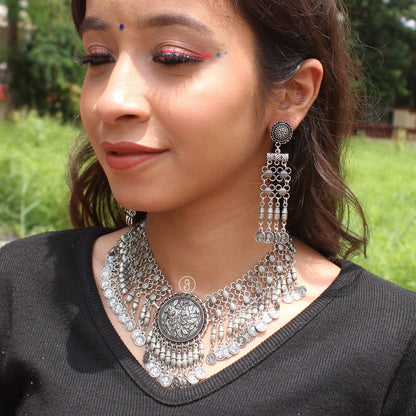 Amazing Afgani Design Oxidised Silver Choker Set