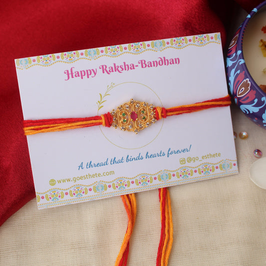 Classic AD Diamonds Pendant Rakhi