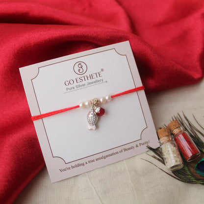 Pure Silver Fish Charm Rakhi