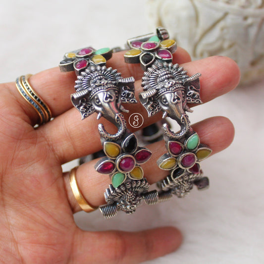 Divine Lord Ganesha Design Multi Colour Bracelet Pair