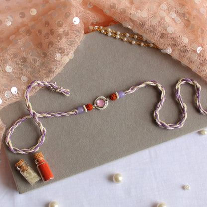 Pastel Floral Bhai & Bhabhi Rakhi Set