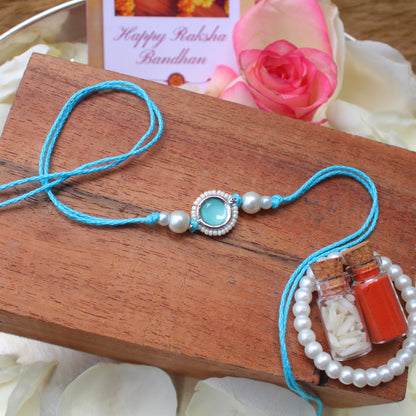 Blue Minimalist Rakhi For Brother