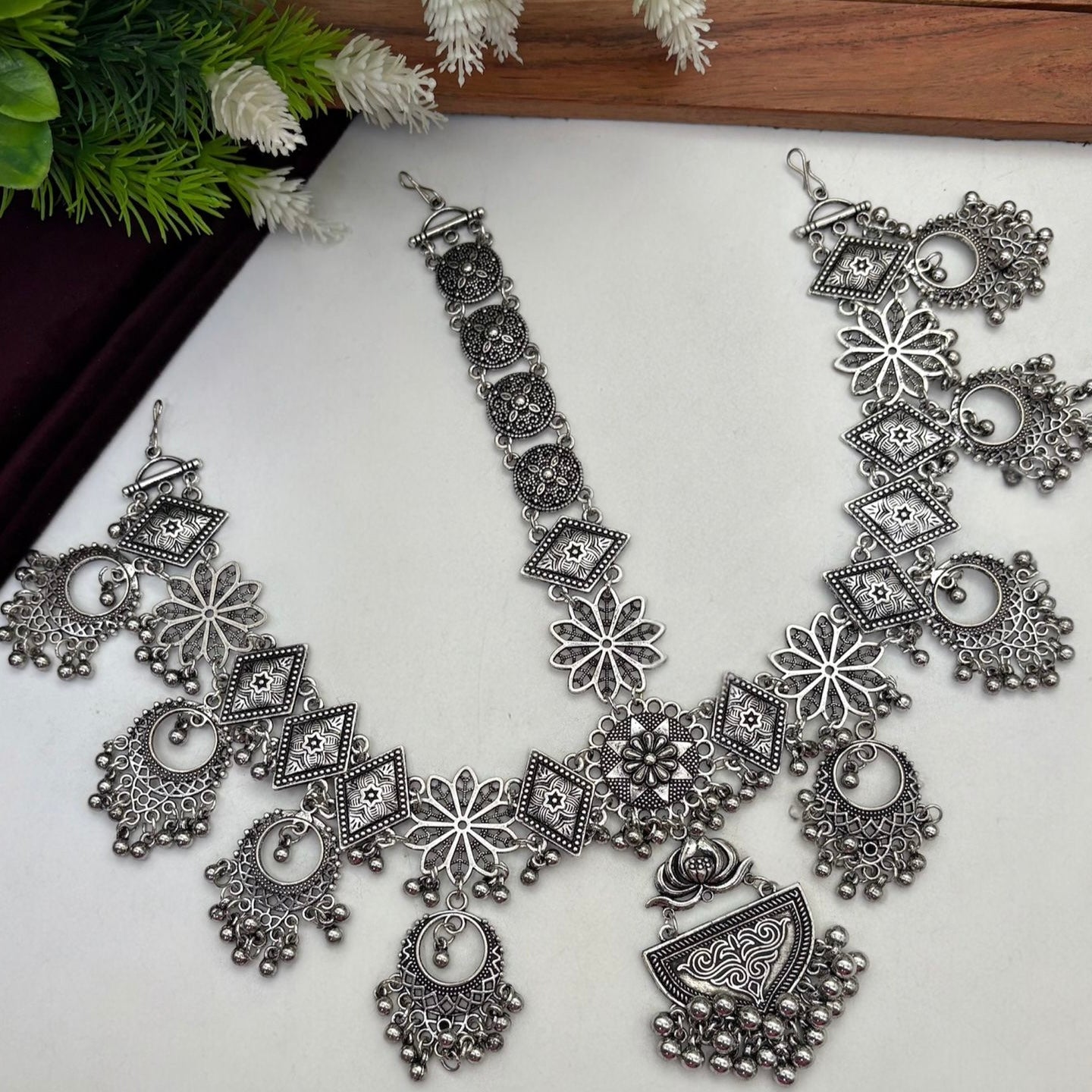 Heavy Looking Oxidised Maang Tika