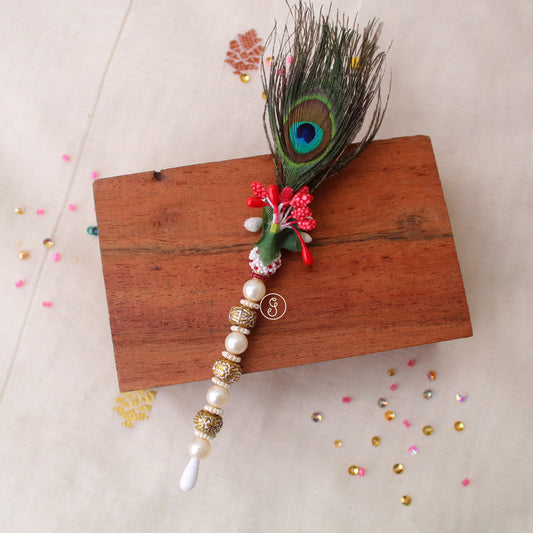 Beautiful Peacock Feather Tilak Stick