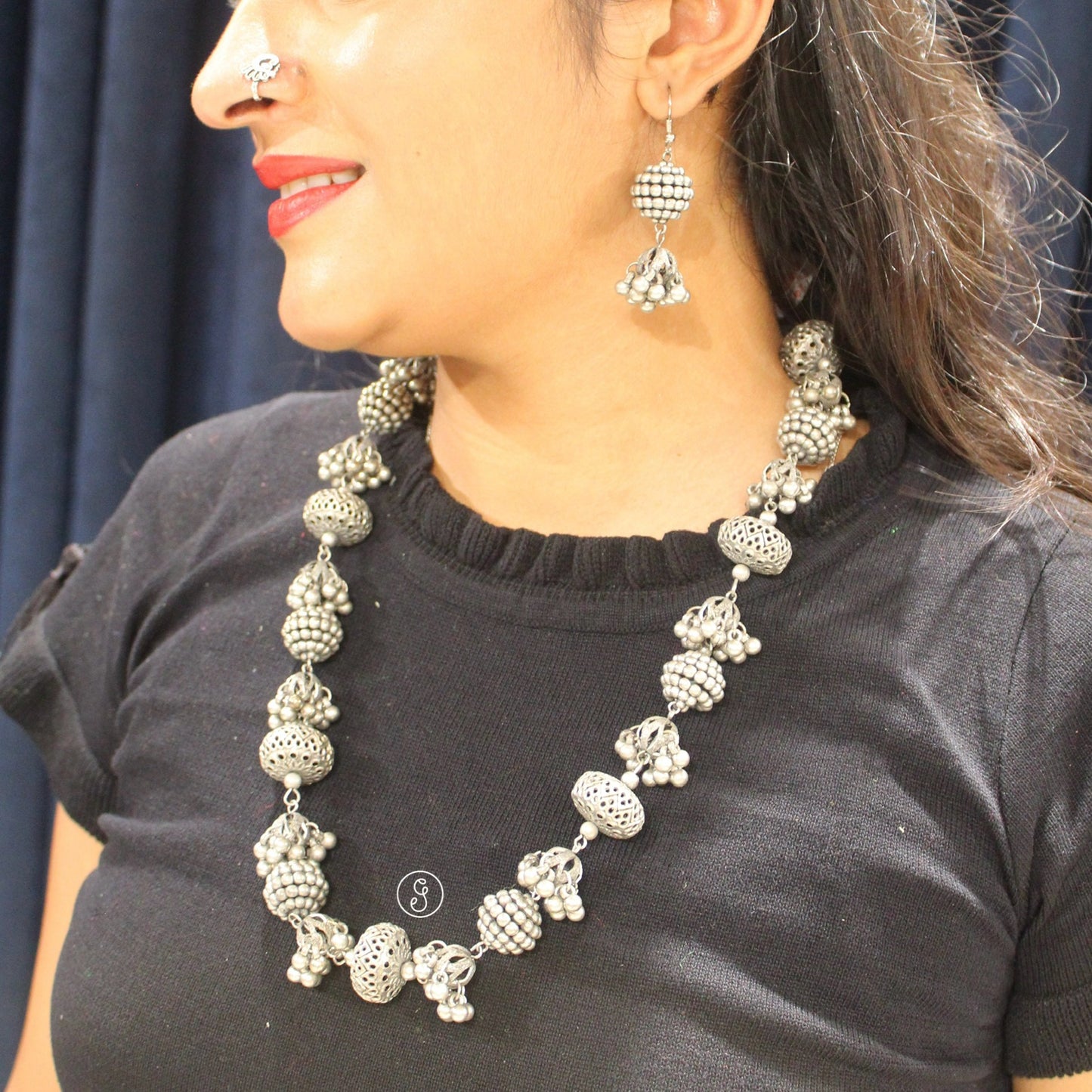 Afgani Ghungroo Balls Design Necklace Set