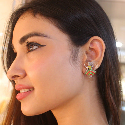 Boho Dual-Design Oxidized Silver Earrings