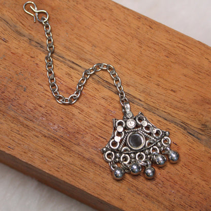 Pretty Oxidised Silver Maang Tika