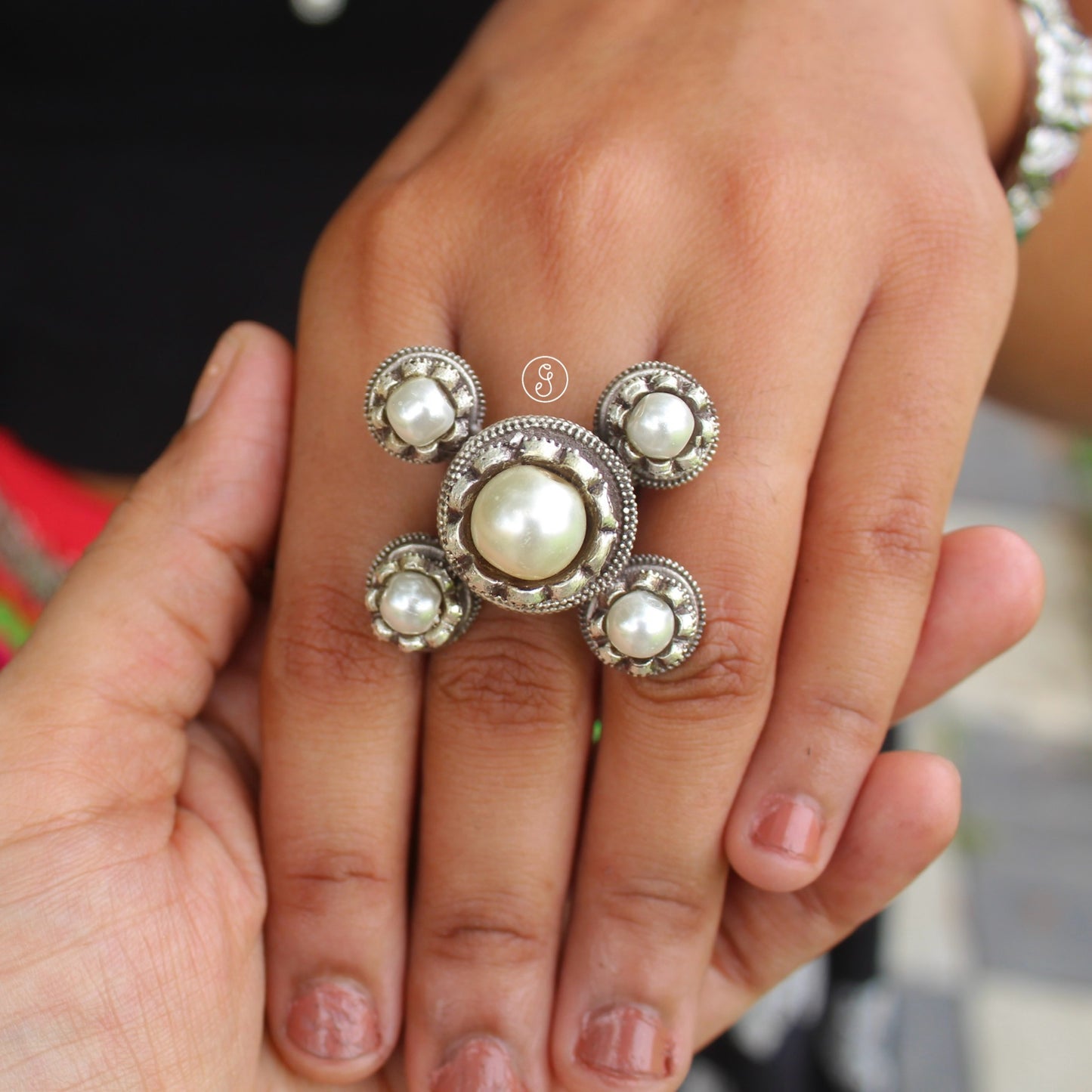 Antique German Silver Queen Ring