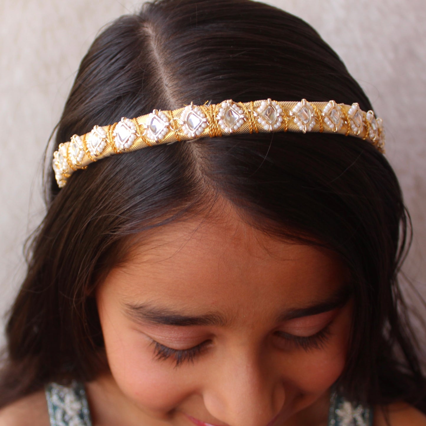 Ethnic Golden Kundan Hairband