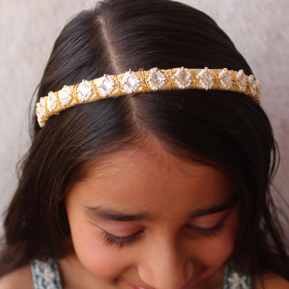 Ethnic Golden Kundan Hairband