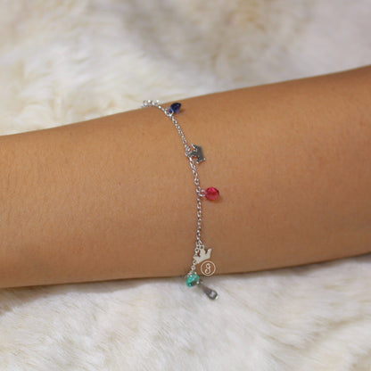 92.5 Pure Silver Multicharm Bracelet