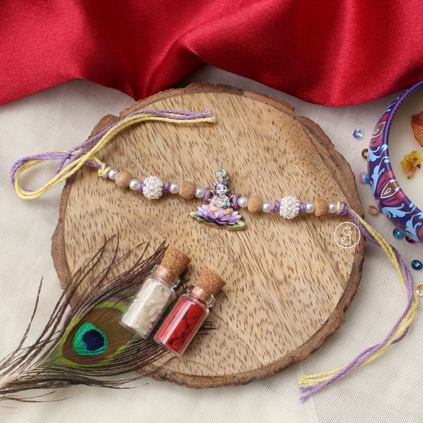 Little Kanha Devine Rakhi With Tulsi Beads