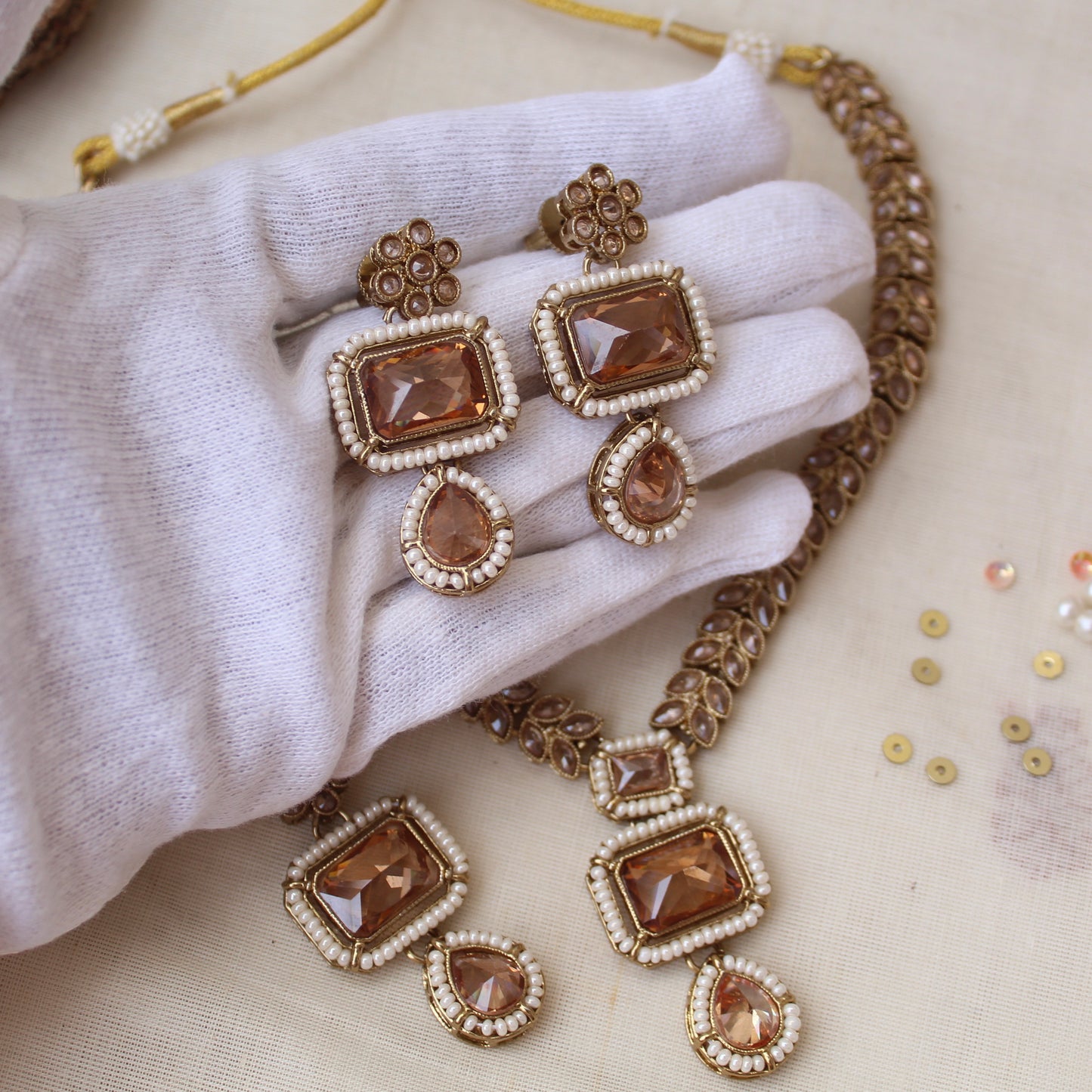 Classic Reversed Diamonds Work Golden Set