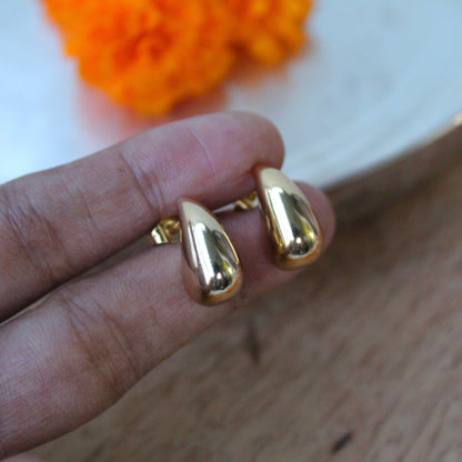 Golden Anti-Tarnish Drop Studs Earrings