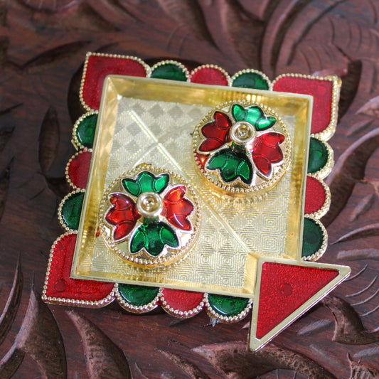 Pretty Kumkum-Chaval Meenakari Tray