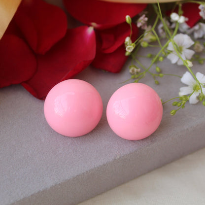 Baby Pink Large Sized Round Studs
