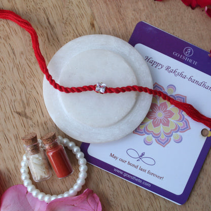 (Set of 2) Diamonds Stone Raksha Sutra Rakhi