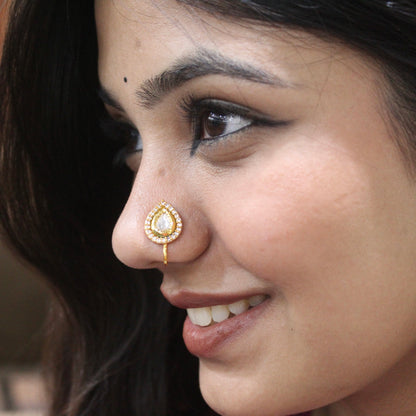 Elegant Kundan & AD Press-On Nosepin