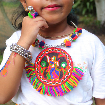 Beautiful Kutch Embroidered Colourful Choker Set