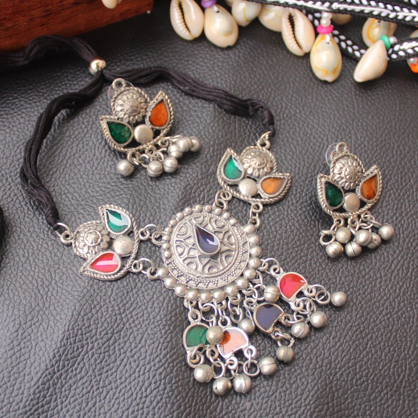 Antique Afhani Choker With Matching Earrings