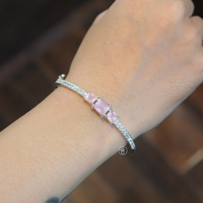Elegant Silver-Toned CZ Bracelet
