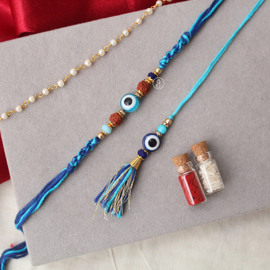 Elegant Evil Eye Rakhi Pair For Bhai-Bhabhi