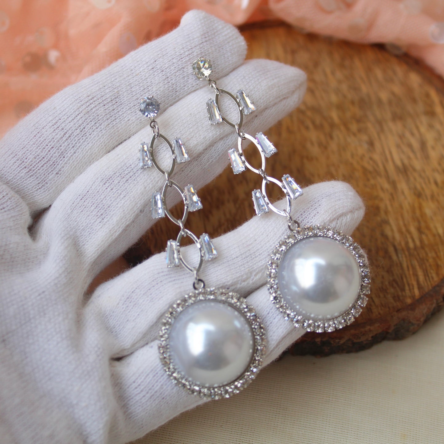 Pearls & Diamonds Long Yet Lightweight Earrings