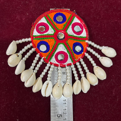 Gamthi Embroidered Patch With Shells Work