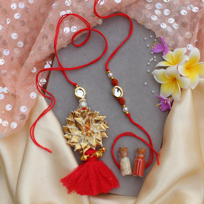 Bhaiya Bhabhi Designer Rakhi & Lumba Set