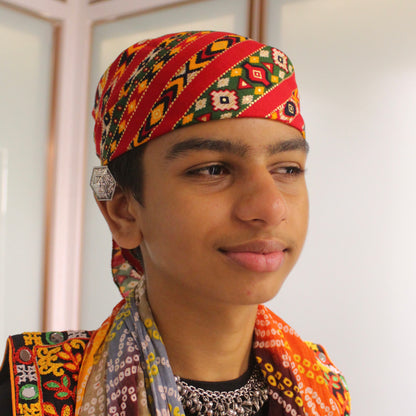 Red & Multicoloured Elegant Unisex Bandana