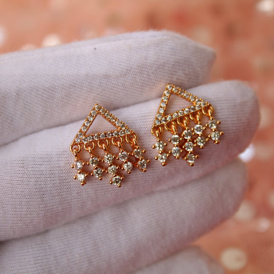 Designer Rose Gold AD Diamonds Studs