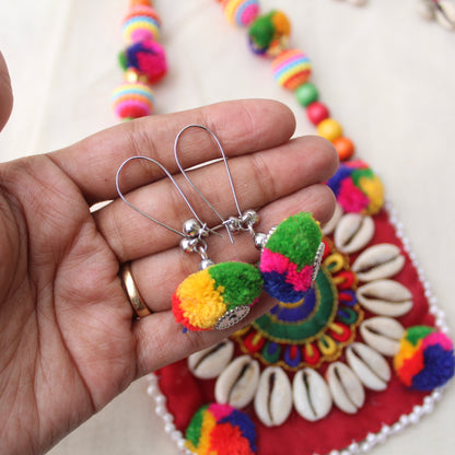 Traditional Necklace With Shells & Pompom Work