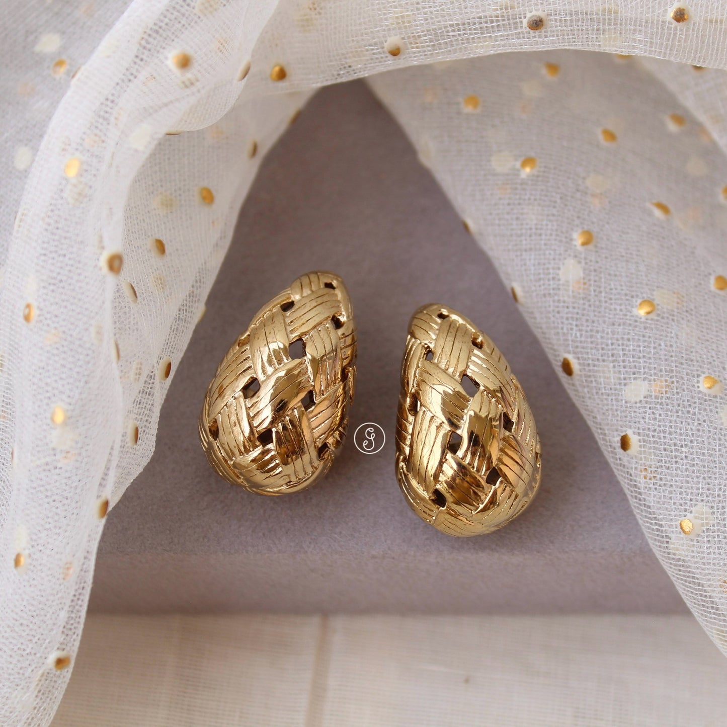 Golden Anti-Tarnish Celebrity Choice Studs
