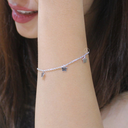 Star Drizzle 92.5 Pure Silver Charm Bracelet