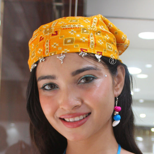 Yellow Printed Bandana With Beautiful Detailing