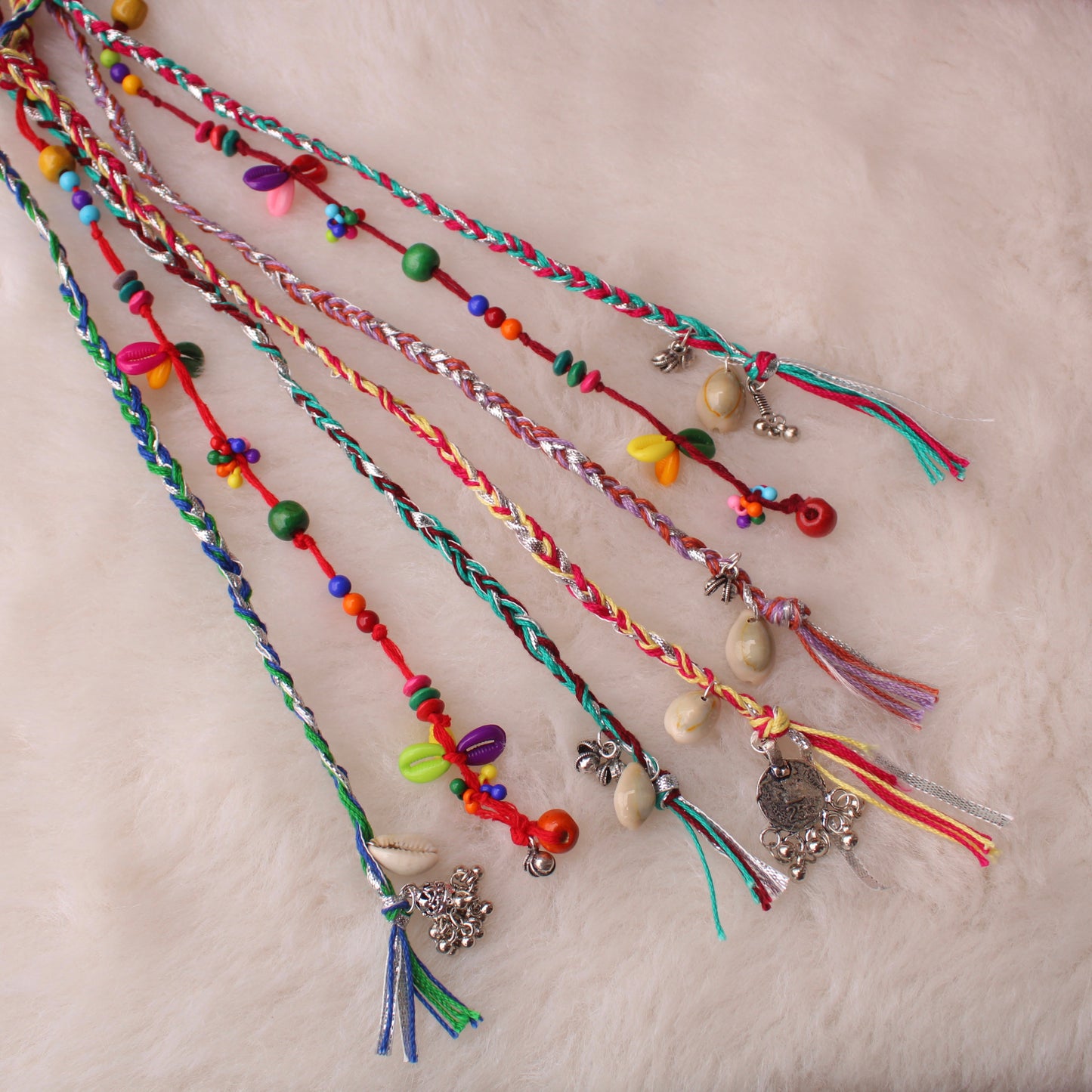 Multicolour Threads and Charms Work Hair Accessory