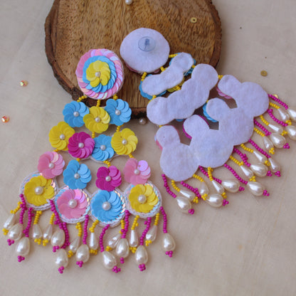 Stunning Sequence Work Colourful Earrings