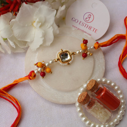 Elegant Kundan Rakhi For Brother